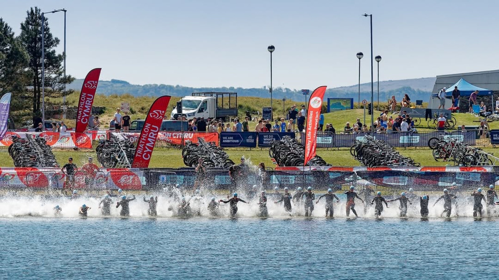 Swim start at the British Super Series in Llanelli, 2025